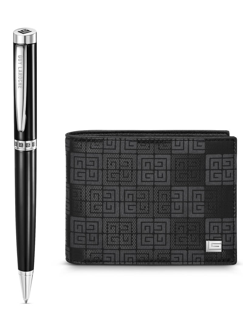Guy Laroche Romain Twist Ballpoint Pen & Bifold Wallet Gift Set for Men - Image 1